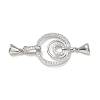 Brass Micro Pave Clear Cubic Zirconia Fold Over Clasps KK-K428-04P-1