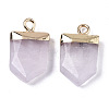 Natural Rose Quartz Pointed Pendants X-G-N326-34K-2