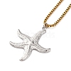 304 Stainless Steel Summer Beach Pendant Box Chain Necklaces NJEW-K389-01GP-02-2