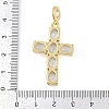 Rack Plating Brass Cubic Zirconia European Dangle Charms KK-P287-47G-03-3