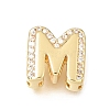 Brass Micro Pave Clear Cubic Zirconia Initial Spacer Bars KK-E802-34G-M-1