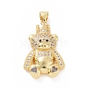 Brass Cubic Zirconia Pendants ZIRC-K089-15G-3