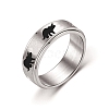 Rotating Titanium Steel Anxiety Relief Ring for Women Men PW-WG4928D-22-1