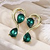 Alloy Rhinestones Stud Earrings EJEW-M075-04G-02-4