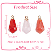  30Pcs 3 Colors Transparent Resin Pendants RESI-NB0001-99-2