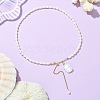 Adjustable Baroque Natural Keshi Pearl Pendant Natural Pearl Rice Beaded Lariat Necklaces for Women NJEW-JN06343-02-1