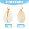 HOBBIESAY 100Pcs Natural Cowrie Shell Dyed Pendants FIND-HY0003-48-6