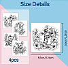 4Pcs 4 Styles PVC Stamp DIY-WH0487-0045-8