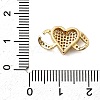 Brass Micro Pave Clear Cubic Zirconia Connector Charms KK-A266-09E-G-3