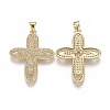 Brass Micro Pave Cubic Zirconia Pendants ZIRC-F115-16G-2