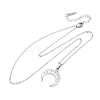 Double Horn 304 Stainless Steel Pendant Necklaces NJEW-M096-09P-2