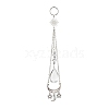 Moon & Sun & Star Alloy & Brass with Glass Teardrop Hanging Pendant Decorations HJEW-JM01302-1