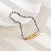 304 Stainless Steel Box Chain Bracelets for Women Men BJEW-Z087-21GP-2