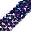 Electroplate Opaque Glass Beads Strands EGLA-T019-05J-1