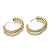 Brass Micro Pave Clear Cubic Zirconia Huggie Hoop Earrings EJEW-S201-211-NF-4