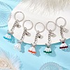 Glass Seed & Plastic Pearl & Alloy Keychain KEYC-MZ00025-2