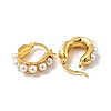 ABS Imitation Pearl Beaded Thick Hoop Earrings EJEW-F288-03G-2