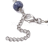 Faceted Rondelle Gemstone Link Chain Bracelets BJEW-JB10831-5