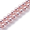 UV Plating Pearlized Glass Pearl Beads Strands GLAA-F128-01A-T19-1