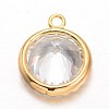 Diamond Brass Cubic Zirconia Pendants KK-L134-19G-2