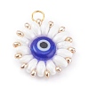 Evil Eye Lampwork Beads Pendants PALLOY-JF00649-2