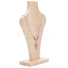 Bust Wooden Necklace Display Stands NDIS-WH0009-17