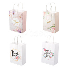 Cheriswelry 24Pcs 4 Style Rectangle with Word Thanks You Kraft Paper Bags AJEW-CW0001-04