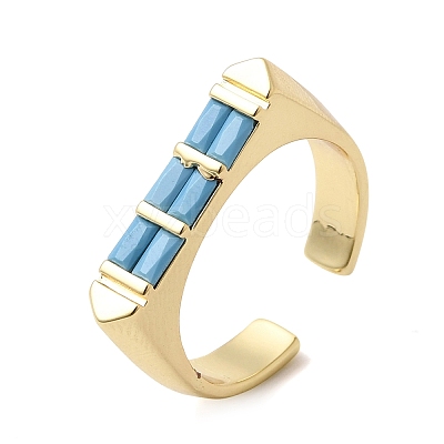 Brass Micro Pave Cubic Zirconia Cuff Open Rings for Women RJEW-L343-02G-1