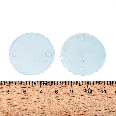 Spray Painted Natural Capiz Shell Disc Links Connector Charms SSHEL-T017-32B-1