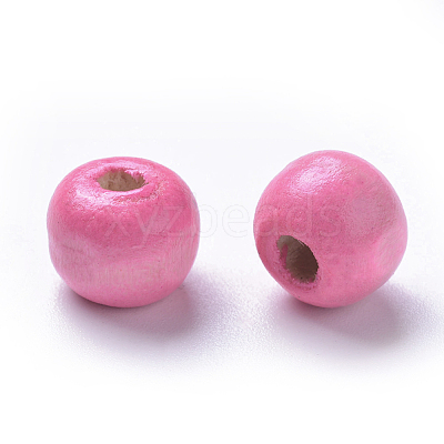 Dyed Natural Wood Beads X-WOOD-Q006-10mm-07-LF-1