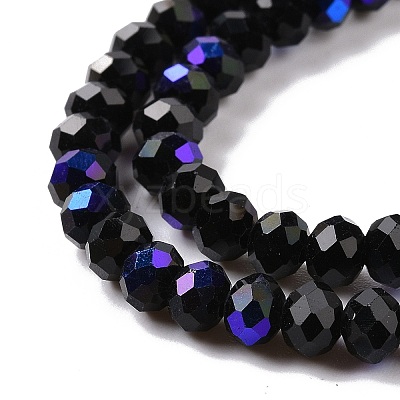 Electroplate Opaque Solid Color Glass Beads Strands EGLA-A034-P4mm-L01-1