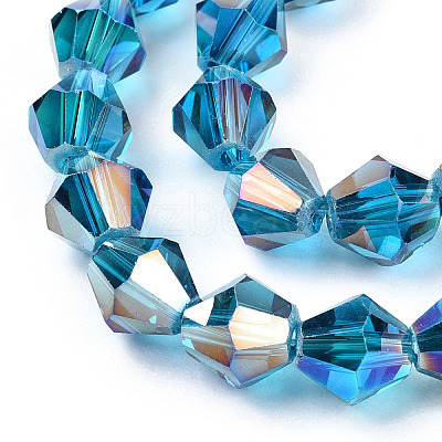 Electroplate Glass Beads Strands EGLA-Q118-8mm-B27-1
