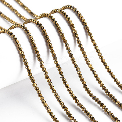 Electroplated Glass Beads Strands EGLA-S174-23D-04-1