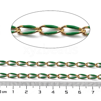Ion Plating(IP) 304 Stainless Steel Enamel Twisted Oval Link Chains CHS-K019-02G-03-1