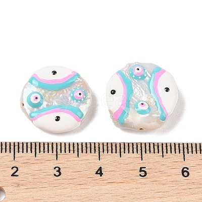 Natural Keshi Pearl Enamel Beads PEAR-G014-04B-1