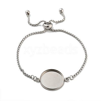 Non-Tarnish 304 Stainless Steel Round Cabochon Setting Bracelets LS-DIY-Z026-01C-1