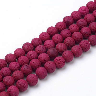 Synthetic Lava Rock Beads Strands G-S247-6mm-M-1-1