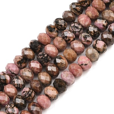 Natural Rhodonite Beads Strands G-C259-A25-5x8mm-1