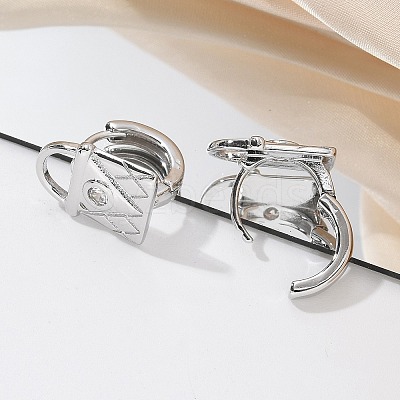 Brass & Glass Hoop Earrings EJEW-Q014-12P-1