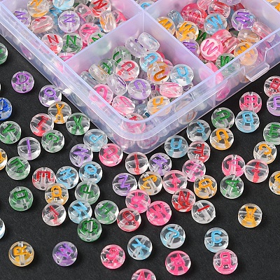 1200Pcs 24 Style Transparent Acrylic Enamel Beads MACR-YW0001-66-1
