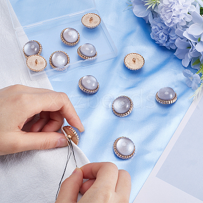 12Pcs ABS Plastic Shank Buttons BUTT-GF0003-47C-1