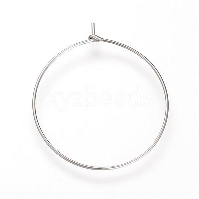 Tarnish Resistant 304 Stainless Steel Hoop Earrings STAS-S066-14-1