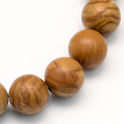 Natural Tigerskin Jasper Round Beads Strands X-G-S166-8mm-1