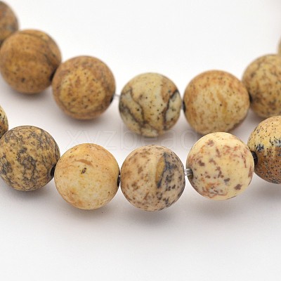 Natural Picture Jasper Beads Strands G-G735-16F-6mm-1