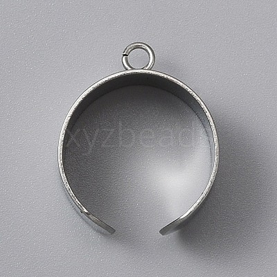 304 Stainless Steel Open Cuff Finger Ring Components X-STAS-WH0029-40B-P-1