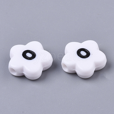 Opaque Spray Painted Acrylic Beads SACR-N009-21-1
