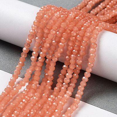 Baking Paint Imitation Jade Glass Bead Strands DGLA-A034-J8MM-A34-1