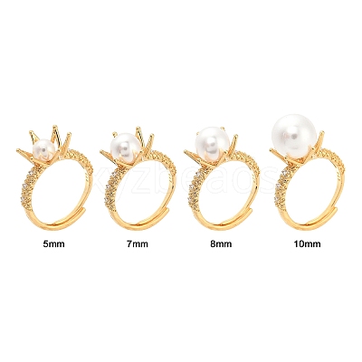 Adjustable Brass Ring Findings KK-WH0062-40G-1