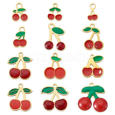 12Pcs 12 Styles 304 Stainless Steel Enamel Charms STAS-TA0003-33-1