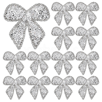 15Pcs Rhinestone Embroider Self-adhesion Thread Iron on/Sew On Patches PATC-ME0001-41A-1